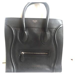 CÉLINE Luggage Black Leather ToTe